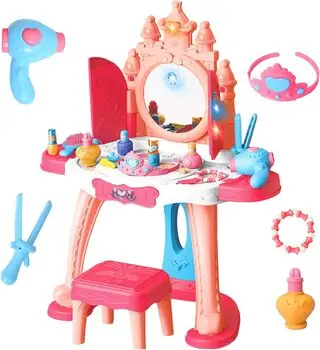 Beauty Dresser With Chair - სათამაშო ტრილიაჟი