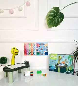 Dinosaur Projection Painting Board Table Green სახატავი დაფა-მაგიდა პროექტორით