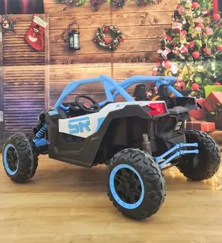 RC Racing Super Car Blue - ელექტრო მანქანა ტყავის სავარძლით და კაუჩუკის საბურავებით, 2 image