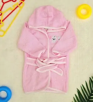 Koala And Bear bath set Pink საბავშვო ხალათის ნაკრები