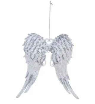 Silver Glitter Angel Wings Hanging Decoration -  ნაძვის ხის სათამაშო, 2 image