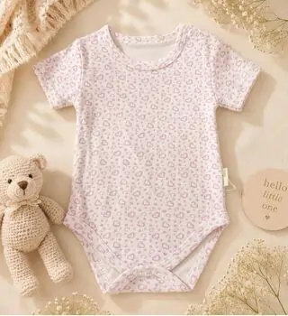Tiny Heart Bodysuit Pink - ჩვილის ბოდე