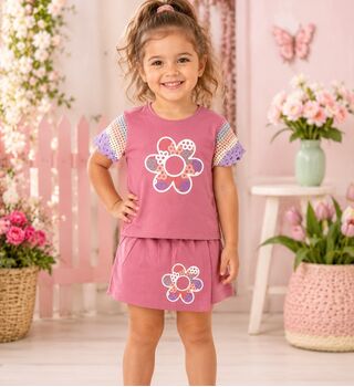 Colorful Daisy 2 In 1 Set Pink - საბავშვო ორეული