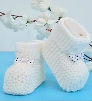 Baby Knitted Socks 4022 BABYMY საბავშვო წინდები WHITE