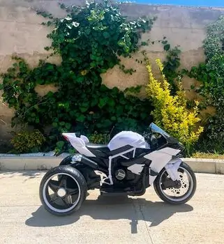 Ninja H2R Motorcycle With LED Wheels White  - ელექტრო მოტოციკლი მანათობელი საბურავებით, 2 image