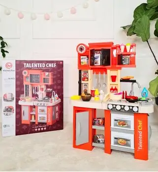 Talented Chef Kitchen 79 Pcs Running Water Sink ფუნქციური საბავშვო სამზარეულო