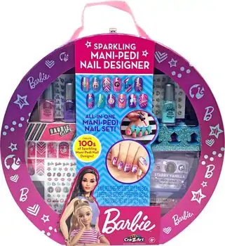 Cra-Z-Art Barbie Sparkling Mani-Pedi Designer საბავშვო ლაქის ნაკრები