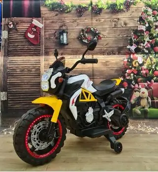 Sport Style Motorcycle With LED Wheels Yellow  - ელექტრო მოტოციკლი