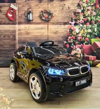BMW Electric Car Painting Black - ელექტრო მანქანა ტყავის სავარძლით და კაუჩუკის საბურავებით