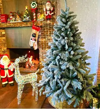 Christmas Tree 180 CM PE + PVC Snow-Covered - ნაძვის ხე, დათოვლილი, შერეული სილიკონის წიწვებით, 2 image