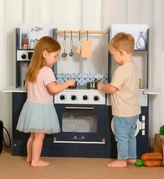 Wooden Kitchen Playset With Accessories - საბავშვო ხის სამზარეულო, 4 image