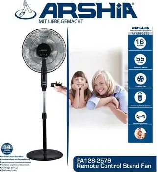 ვენტილატორი პულტით ARSHIA FA128-2579 26129, 2 image