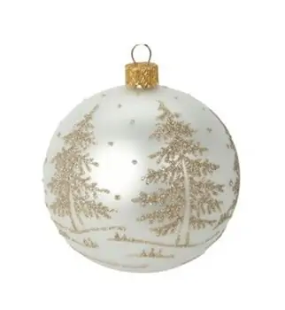 White Snowy Christmas Ball Hanging Decoration - ნაძვის ხის სათამაშო