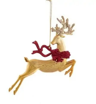 Red & Gold Reindeer Hanging Decoration - ნაძვის ხის სათამაშო, 2 image