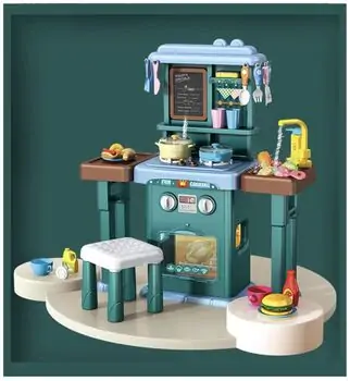 Spraying Kitchen Cooking Set Blue - ფუნქციური სათამაშო სამზარეულო აქსესუარებით, 9 image