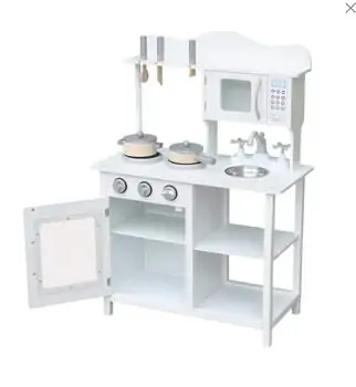 Classic Wooden Toy Kitchen Playset White - საბავშვო ხის სამზარეულო, 7 image