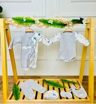Grand Baby 6 In 1 Set Sweet Unicorn Grey საბავშვო ტანსაცმლის ნაკრები