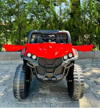 Mini Mitsubishi Jeep Red - ელექტრო მანქანა კაუჩუკის საბურავებით, 3 image