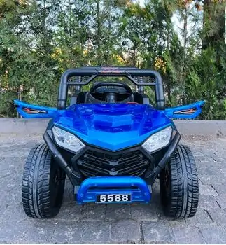 Electric Car Painting Blue - ელექტრო მანქანა კაუჩუკის საბურავებით, 5 image