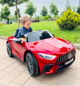 Moni Bo Car Mercedes DK-SL63 Red ელექტრო მანქანა კაუჩუკის საბურავებით და ტყავის სავარძლით