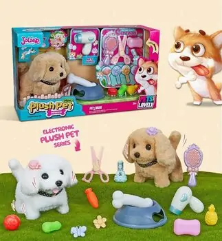 Plush Pet Golden Retriever With Accessory - სათამაშო ძაღლი აქსესუარებით