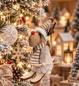 Cozy Alpine Reindeer Hanging Decoration - ნაძვის ხის სათამაშო