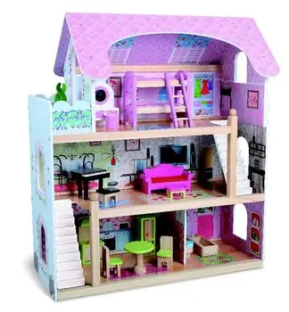 Moni Toys 4110 Wooden doll house Mila საბავშვო ხის სათამაშო თოჯინის სახლი, 9 image