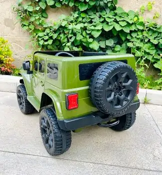 Electric Car Green  - ელექტრო მანქანა ტყავის სავარძლით, 3 image