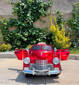 Retro Car Painting Red - ელექტრო მანქანა ტყავის სავარძლით, 2 image