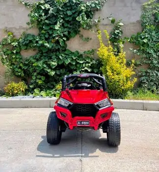 Mitsubishi Jeep Painting Red - ელექტრო მანქანა კაუჩუკის საბურავებით, 3 image