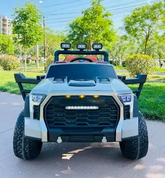 Super Sport Jeep Grey - ელექტრო მანქანა ტყავის სავარძლით და კაუჩუკის საბურავებით, 3 image