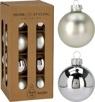 Glass Silver 6CM Christmas Ball Hanging Decoration - ნაძვის ხის სათამაშო