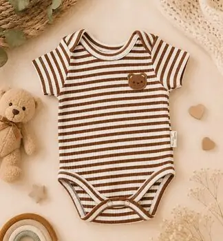 Big Bear Bodysuit Brown - ჩვილის ბოდე