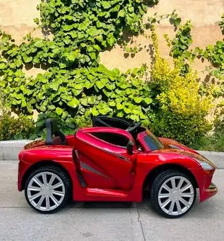 Ferrari Electric Car Painting Red - ელექტრო მანქანა კაუჩუკის საბურავებით და ტყავის სავარძლით, 3 image