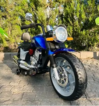 Electric Moto Harley Painted Blue - ელექტრო მოტოციკლი, 2 image