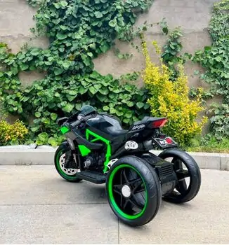 Ninja H2R Motorcycle With LED Wheels Black - ელექტრო მოტოციკლი მანათობელი საბურავებით, 3 image