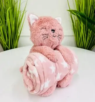 Koopman Fluffy Cat And Blanket - რბილი სათამაშო კატა და პლედი, 2 image