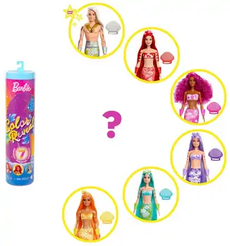 Barbie Color Reveal Rainbow Mermaid  HCC46 ქალთევზა თოჯინა ფერის ტრანსფორმაციით, 5 image