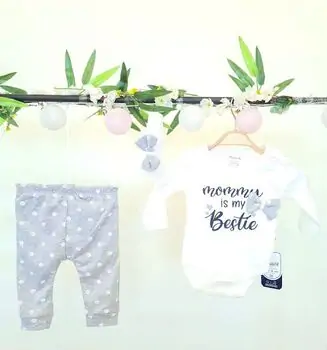 Mommy Is My Bestie  3in1 Set ახალშობილის ტანსაცმლის ნაკრები