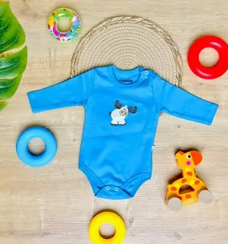 Maibella Bodysuit Deer Blue ჩვილის ბოდე