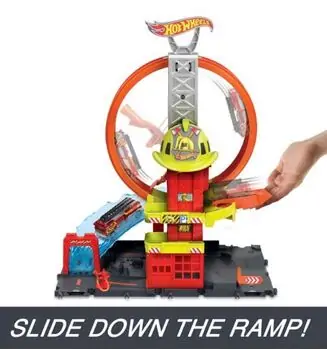 Hot Wheels City Mega Looping Fire Station საბავშვო სათამაშო ტრასა, 5 image