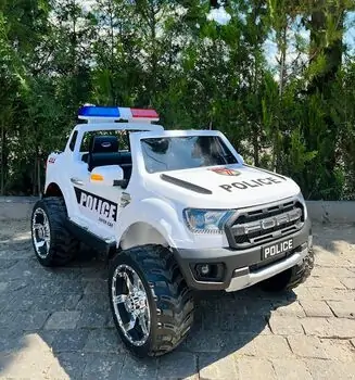 Police Super Car White - ელექტრო მანქანა კაუჩუკის საბურავებით, 2 image