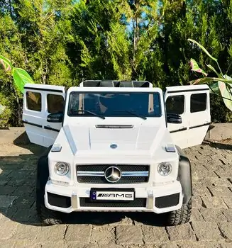 Mercedes Benz G65 White - ელექტრო მანქანა კაუჩუკის საბურავებით და ტყავის სავარძლით, 4 image