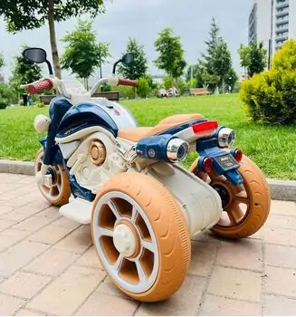 Vintage Harley Motorcycle Blue - ელექტრო მოტოციკლი, 5 image