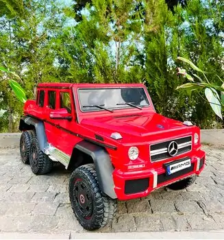 Mercedes Benz G65 Red - ელექტრო მანქანა კაუჩუკის საბურავებით და ტყავის სავარძლით