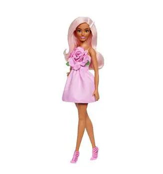 Barbie Doll Fashionista in Strapless Rose Dress - ბარბის თოჯინა