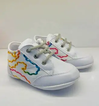 Papulin Baby Shoes 0-12 Months 4281 ჩვილის ფეხსაცმელი WHITE