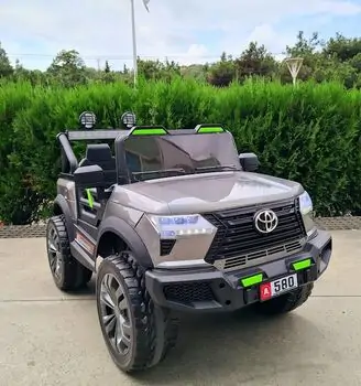 Toyota Jeep Painted Grey - ელექტრო მანქანა კაუჩუკის საბურავებით, 2 image
