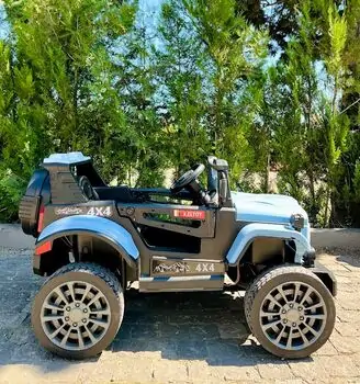 Toyota Jeep Electric Car Blue - ელექტრო მანქანა კაუჩუკის საბურავებით, 5 image