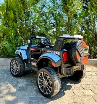 Toyota Jeep Electric Car Blue - ელექტრო მანქანა კაუჩუკის საბურავებით, 6 image